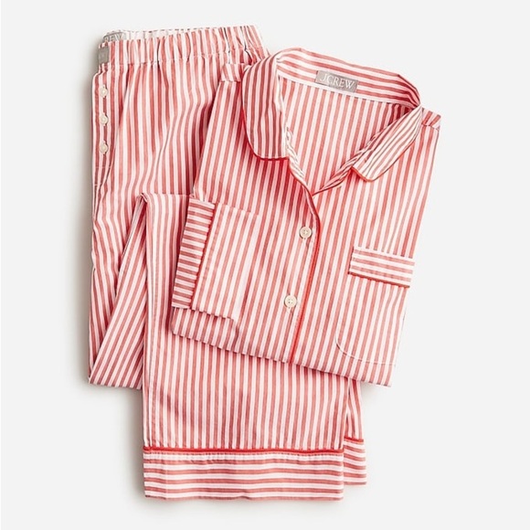 J. Crew Other - J Crew Long-sleeve cropped pajama pant set striped cotton poplin BU654 TOP ONLY